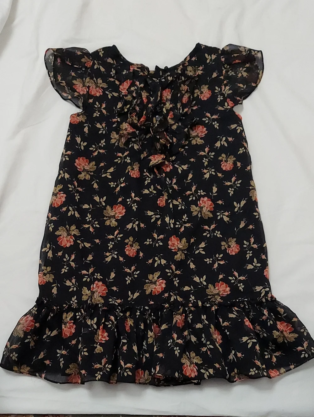 Ralph Lauren girl's floral crinkle georgette dress Size 6